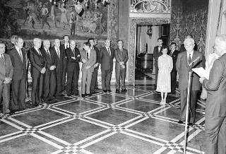 Incontro del Presidente della Repubblica Francesco Cossiga con una delegazione rappresentanza del Business Italy Group