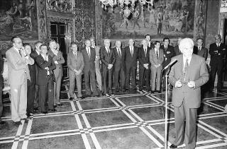 Incontro del Presidente della Repubblica Francesco Cossiga con una delegazione rappresentanza del Business Italy Group