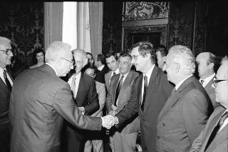 Incontro del Presidente della Repubblica Francesco Cossiga con una delegazione rappresentanza del Business Italy Group