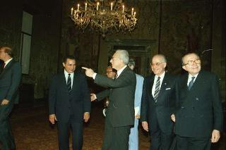 Incontro del Presidente della Repubblica Francesco Cossiga e successiva colazione con il Presidente della Repubblica Araba d'Egitto Hosny Mubarak