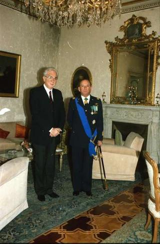 Incontro del Presidente della Repubblica Francesco Cossiga e successiva colazione con il Presidente della Repubblica Araba d'Egitto Hosny Mubarak