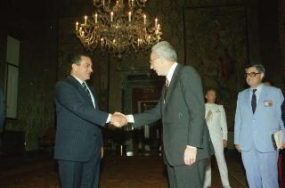 Incontro del Presidente della Repubblica Francesco Cossiga e successiva colazione con il Presidente della Repubblica Araba d'Egitto Hosny Mubarak