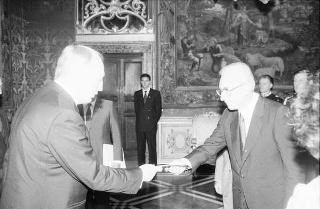 Gabriel Tarr Myers, nuovo ambasciatore della Repubblica di Liberia; Ahmed Ghaith Abdallah, nuovo ambasciatore del Kuwait; Niels Boel, nuovo ambasciatore del Regno di Danimarca: presentazione lettere credenziali