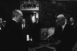 Gabriel Tarr Myers, nuovo ambasciatore della Repubblica di Liberia; Ahmed Ghaith Abdallah, nuovo ambasciatore del Kuwait; Niels Boel, nuovo ambasciatore del Regno di Danimarca: presentazione lettere credenziali