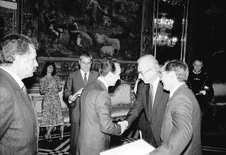 Arturo Guillermo Lopez Luna, nuovo ambasciatore della Repubblica di Honduras; Gyorgy Misur, nuovo ambasciatore della Repubblica Popolare Ungherese; McDonald Phillip Benjamin, nuovo ambasciatore di Dominica: presentazione lettere credenziali