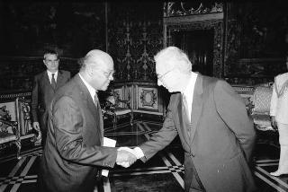 Arturo Guillermo Lopez Luna, nuovo ambasciatore della Repubblica di Honduras; Gyorgy Misur, nuovo ambasciatore della Repubblica Popolare Ungherese; McDonald Phillip Benjamin, nuovo ambasciatore di Dominica: presentazione lettere credenziali
