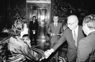 Arturo Guillermo Lopez Luna, nuovo ambasciatore della Repubblica di Honduras; Gyorgy Misur, nuovo ambasciatore della Repubblica Popolare Ungherese; McDonald Phillip Benjamin, nuovo ambasciatore di Dominica: presentazione lettere credenziali