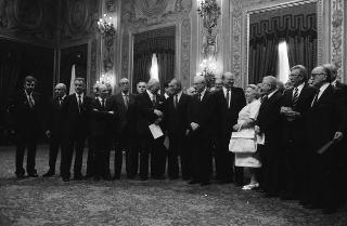 Il Presidente della Repubblica Francesco Cossiga presiede al Giuramento del Presidente del Consiglio Bettino Craxi e del nuovo Governo