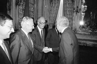 Il Presidente della Repubblica Francesco Cossiga durante la cerimonia del giuramento del nuovo Giudice della Corte costituzionale, Prof. Antonio Baldassarre