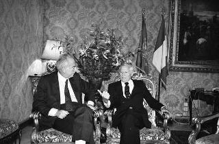 Visita privata del ex ambasciatore e politico statunitense John Volpe al Presidente della Repubblica Francesco Cossiga
