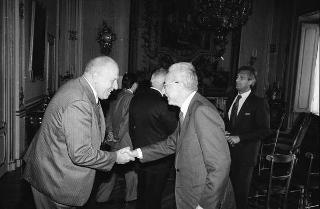 Incontro del Presidente della Repubblica Francesco Cossiga con  i componenti della Commissione per il lavoro penitenziario