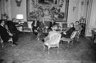 Il Presidente della Repubblica Francesco Cossiga incontra il prof. Carlo Bernini, presidente della Giunta regionale del Veneto, con Vittorio Branca, per riferire sul Convegno "Europa Genti"