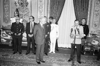 Incontro del Presidente della Repubblica Francesco Cossiga con  una delegazione del NATO Defence College