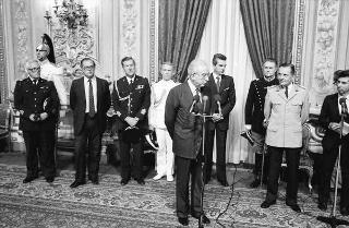 Incontro del Presidente della Repubblica Francesco Cossiga con  una delegazione del NATO Defence College