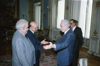 Il Presidente della Repubblica Francesco Cossiga incontra Luis Herrera Campins, già Presidente della repubblica del Venezuela