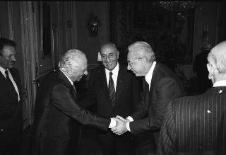 Incontro del Presidente della Repubblica Francesco Cossiga con  i componenti della Corte e della Commissione europea dei diritti dell'uomo