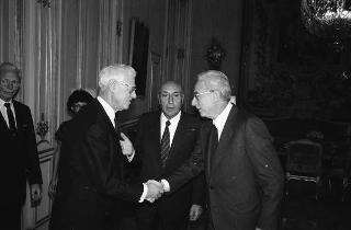 Incontro del Presidente della Repubblica Francesco Cossiga con  i componenti della Corte e della Commissione europea dei diritti dell'uomo