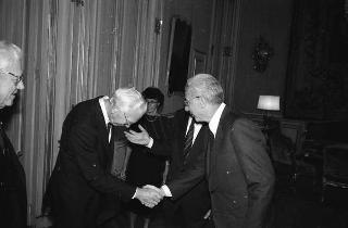 Incontro del Presidente della Repubblica Francesco Cossiga con  i componenti della Corte e della Commissione europea dei diritti dell'uomo