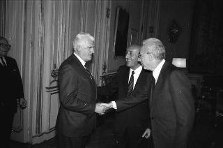 Incontro del Presidente della Repubblica Francesco Cossiga con  i componenti della Corte e della Commissione europea dei diritti dell'uomo