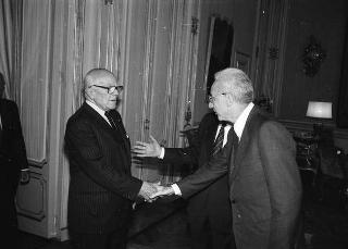 Incontro del Presidente della Repubblica Francesco Cossiga con  i componenti della Corte e della Commissione europea dei diritti dell'uomo
