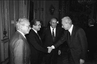 Incontro del Presidente della Repubblica Francesco Cossiga con  i componenti della Corte e della Commissione europea dei diritti dell'uomo