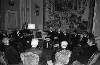 Incontro del Presidente della Repubblica Francesco Cossiga con  i componenti della Corte e della Commissione europea dei diritti dell'uomo