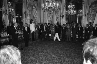 Incontro del Presidente della Repubblica Francesco Cossiga con  i componenti del Consiglio nazionale dell'Ordine dei giornalisti