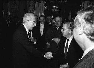 Incontro del Presidente della Repubblica Francesco Cossiga con  i componenti del Consiglio nazionale dell'Ordine dei giornalisti