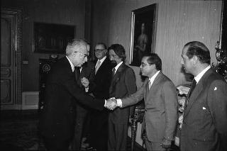 Incontro del Presidente della Repubblica Francesco Cossiga con Maurizio Cumo, presidente dell'Associazione nazionale di ingegneria nucleare e con il comitato di presidenza