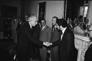 Incontro del Presidente della Repubblica Francesco Cossiga con Maurizio Cumo, presidente dell'Associazione nazionale di ingegneria nucleare e con il comitato di presidenza