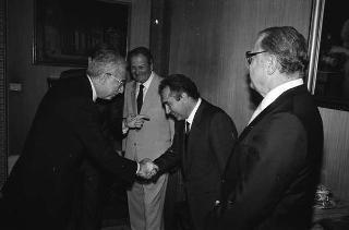 Incontro del Presidente della Repubblica Francesco Cossiga con Maurizio Cumo, presidente dell'Associazione nazionale di ingegneria nucleare e con il comitato di presidenza