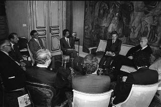 Incontro del Presidente della Repubblica Francesco Cossiga con Maurizio Cumo, presidente dell'Associazione nazionale di ingegneria nucleare e con il comitato di presidenza