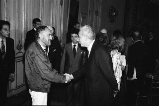 Incontro del Presidente della Repubblica Francesco Cossiga con la Giuria e i vincitori del Premio letterario Tevere