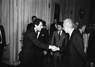 Incontro del Presidente della Repubblica Francesco Cossiga con la Giuria e i vincitori del Premio letterario Tevere