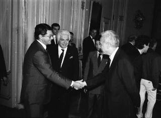 Incontro del Presidente della Repubblica Francesco Cossiga con la Giuria e i vincitori del Premio letterario Tevere