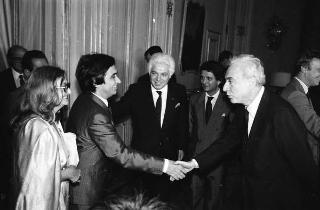 Incontro del Presidente della Repubblica Francesco Cossiga con la Giuria e i vincitori del Premio letterario Tevere