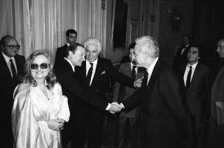 Incontro del Presidente della Repubblica Francesco Cossiga con la Giuria e i vincitori del Premio letterario Tevere