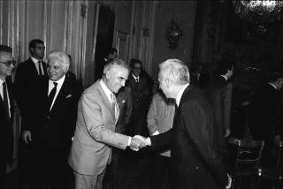 Incontro del Presidente della Repubblica Francesco Cossiga con la Giuria e i vincitori del Premio letterario Tevere