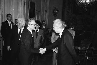 Incontro del Presidente della Repubblica Francesco Cossiga con la Giuria e i vincitori del Premio letterario Tevere