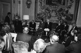 Incontro del Presidente della Repubblica Francesco Cossiga con la Giuria e i vincitori del Premio letterario Tevere