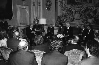 Incontro del Presidente della Repubblica Francesco Cossiga con la Giuria e i vincitori del Premio letterario Tevere