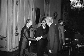 Il Presidente della Repubblica Francesco Cossiga riceve in udienza Edoardo Martinengo, presidente dell'Unione nazionale comunità enti montani, con la nuova Giunta esecutiva