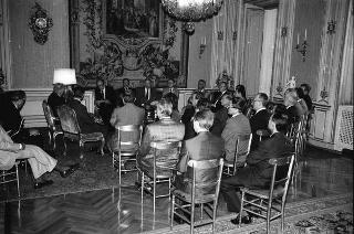 Il Presidente della Repubblica Francesco Cossiga riceve in udienza Edoardo Martinengo, presidente dell'Unione nazionale comunità enti montani, con la nuova Giunta esecutiva