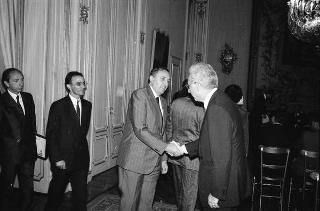 Il Presidente della Repubblica Francesco Cossiga riceve in udienza Edoardo Martinengo, presidente dell'Unione nazionale comunità enti montani, con la nuova Giunta esecutiva