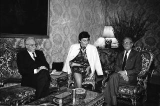 Incontro e successiva colazione del Presidente della Repubblica Francesco Cossiga con il Segretario Generale della Nato Lord Carrington e la signora Carrington
