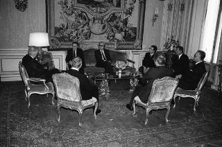 Camillo Ferrari, presidente dell'Associazione fra le Casse di Risparmio italiane, con i componenti la Giunta