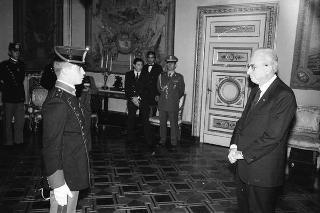 Incontro con una delegazione di allievi dell'Accademia militare di Modena, in servizio di Guardia d'Onore al Palazzo del Quirinale