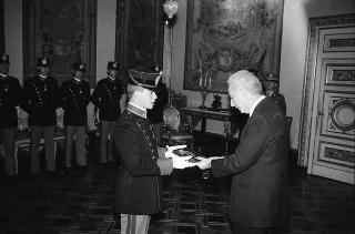 Incontro con una delegazione di allievi dell'Accademia militare di Modena, in servizio di Guardia d'Onore al Palazzo del Quirinale
