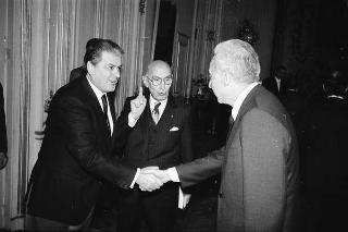 Manlio Germozzi, presidente onorario della Confartigianato, con una delegazione del sodalizio