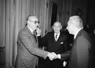 Manlio Germozzi, presidente onorario della Confartigianato, con una delegazione del sodalizio